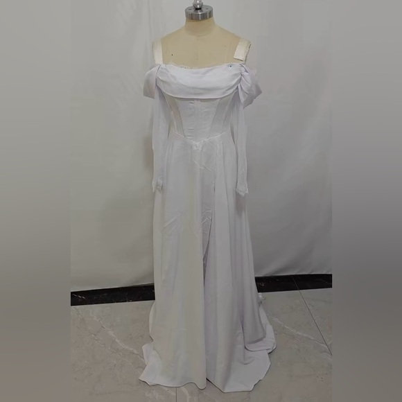 Dresses | New White Corset Back With Lace Inserts Wedding Dress | Poshmark